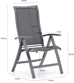 Bellagio Lugo/Fidenza 160cm dining tuinset 5-delig verstelbaar - Laagste prijsgarantie! Grijs