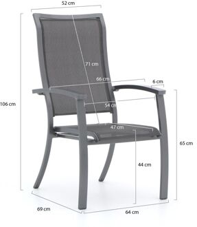 Bellagio Lugo/Fidenza 220cm dining tuinset 7-delig stapelbaar - Laagste prijsgarantie! Grijs