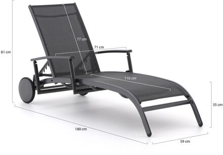 Bellagio Lugo ligbed met wiel - Laagste prijsgarantie! Grijs