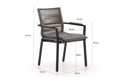 Bellagio Marudo/Furato ellips 240cm dining tuinset 7-delig stapelbaar - Laagste prijsgarantie! Zwart