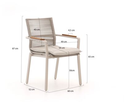Bellagio Marudo/Lodola ø 150cm dining tuinset 6-delig stapelbaar - Laagste prijsgarantie! Wit