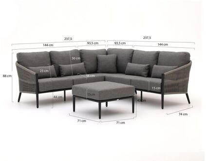 Bellagio Mineo hoek loungeset 4-delig - Laagste prijsgarantie! Grijs