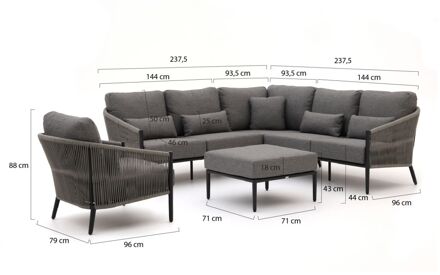 Bellagio Mineo hoek loungeset 5-delig - Laagste prijsgarantie! Grijs