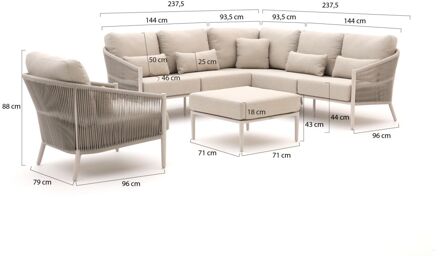 Bellagio Mineo hoek loungeset 5-delig - Laagste prijsgarantie! Taupe