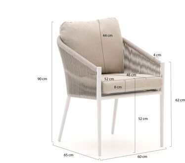 Bellagio Mineo/Induno Ellips 200cm dining tuinset 5-delig - Laagste prijsgarantie! Wit