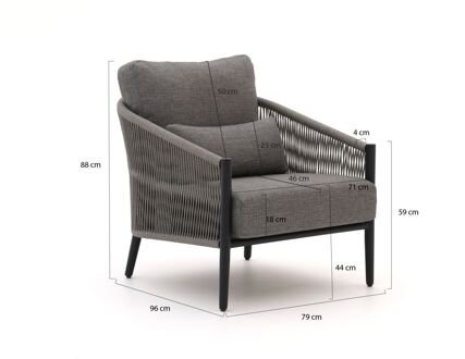 Bellagio Mineo/Induno Ellips 240cm low dining tuinset 7-delig - Laagste prijsgarantie! Grijs