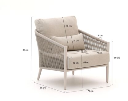 Bellagio Mineo/La Fonte ø150cm low dining tuinset 5-delig - Laagste prijsgarantie! Taupe