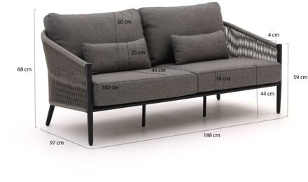 Bellagio Mineo lounge tuinbank 2,5 zits 188cm - Laagste prijsgarantie! Grijs