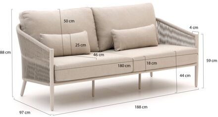 Bellagio Mineo lounge tuinbank 2,5 zits 188cm - Laagste prijsgarantie! Taupe