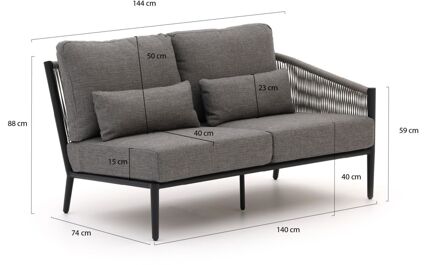 Bellagio Mineo loungemodule linker +  rechterarm 144cm - Laagste prijsgarantie! Grijs