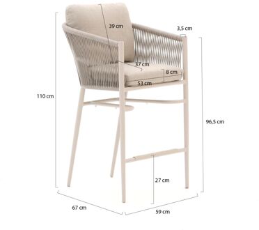 Bellagio Mineo/ROUGH-Y Ellips 240cm barset 7-delig - Laagste prijsgarantie! Bruin