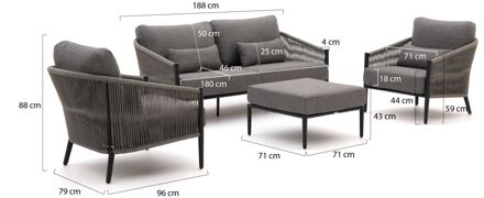 Bellagio Mineo stoel-bank loungeset 4-delig - Laagste prijsgarantie! Grijs