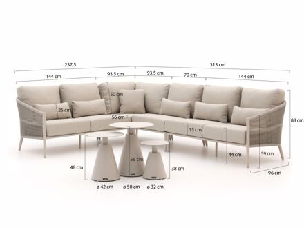 Bellagio Mineo/Tusa hoek loungeset 7-delig links - Laagste prijsgarantie! Taupe