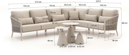 Bellagio Mineo/Tusa hoek loungeset 7-delig rechts - Laagste prijsgarantie! Taupe