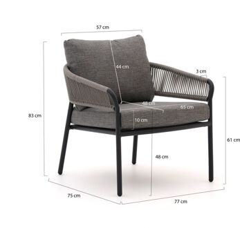 Bellagio Nova Siri/Fidenza 160cm dining loungeset 5-delig - Laagste prijsgarantie! Grijs