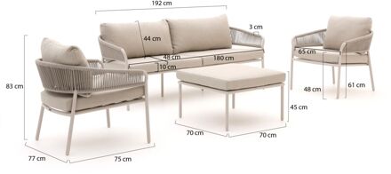 Bellagio Nova Siri stoel-bank loungeset 4-delig - Laagste prijsgarantie! Taupe
