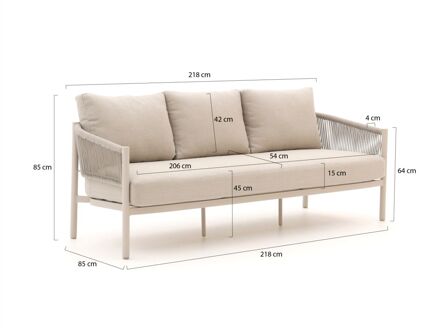 Bellagio Panaro lounge tuinbank 3-zits 220cm - Laagste prijsgarantie! Taupe