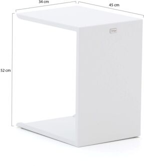 Bellagio Paterno bijzet tuintafel 45x34x52cm - Laagste prijsgarantie! Wit