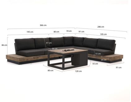 Bellagio Pilago/Cosiraw hoek loungeset 5-delig - Laagste prijsgarantie! Bruin