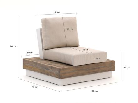 Bellagio Pilago lounge tuinstoel - Laagste prijsgarantie! Wit