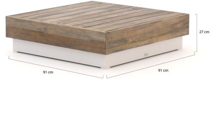 Bellagio Pilago lounge tuintafel 91x91x27cm - Laagste prijsgarantie! Wit