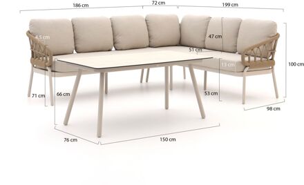 Bellagio Pinerolo dining loungeset 3-delig rechts - Laagste prijsgarantie! Taupe