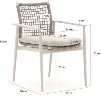 Bellagio Pizzoli/Induno Deens Ovaal 240cm dining tuinset 7-delig stapelbaar - Laagste prijsgarantie! Bruin