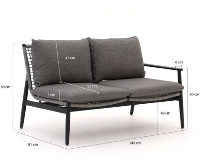 Bellagio Pizzoli loungemodule linker + rechterarm 142cm - Laagste prijsgarantie! Grijs