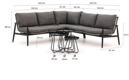 Bellagio Pizzoli/Pito hoek loungeset 6-delig - Laagste prijsgarantie! Grijs