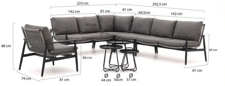 Bellagio Pizzoli/Pito hoek loungeset 8-delig links - Laagste prijsgarantie! Grijs