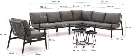 Bellagio Pizzoli/Pito hoek loungeset 8-delig rechts - Laagste prijsgarantie! Grijs