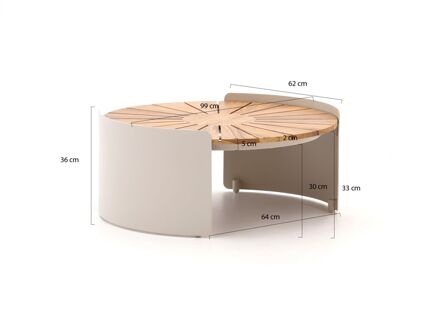 Bellagio Porcari lounge tuintafel ø70cm (h:30cm) - Laagste prijsgarantie! Taupe