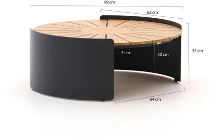 Bellagio Porcari lounge tuintafel ø90cm (h:35cm) - Laagste prijsgarantie! Bruin