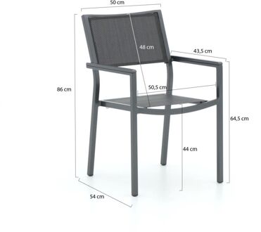 Bellagio Roma/Canzo 140cm dining tuinset 5-delig stapelbaar - Laagste prijsgarantie! Grijs