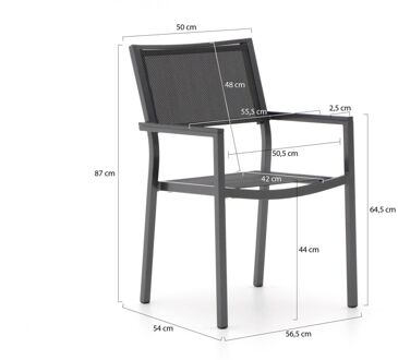 Bellagio Roma/Fidenza 220cm dining tuinset 7-delig stapelbaar - Laagste prijsgarantie! Grijs