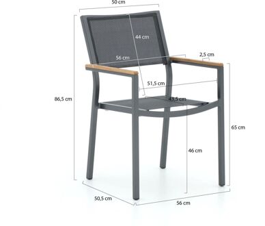Bellagio Roma/Sestino 160cm dining tuinset 5-delig stapelbaar - Laagste prijsgarantie! Zwart