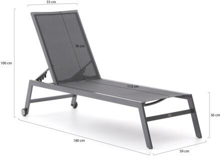 Bellagio Rossano ligbed met wiel - Laagste prijsgarantie! Grijs