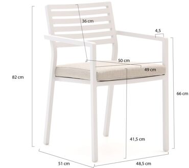 Bellagio Rumo dining tuinstoel stapelbaar - Laagste prijsgarantie! Taupe