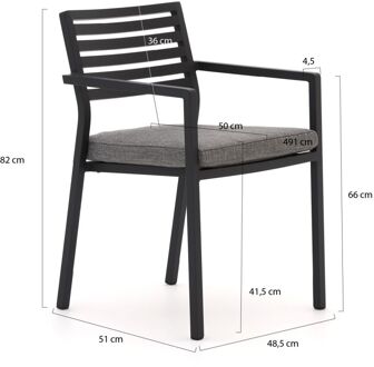 Bellagio Rumo/ROUGH-S 220cm dining tuinset 7-delig stapelbaar - Laagste prijsgarantie! Bruin