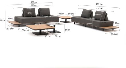 Bellagio San Lupo hoek loungeset 5-delig 4-zits - Laagste prijsgarantie! Grijs