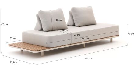 Bellagio San Lupo lounge tuinbank 2-zits links/rechts 253cm - Laagste prijsgarantie! Taupe