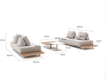 Bellagio San Lupo loungeset 4-delig - Laagste prijsgarantie! Taupe