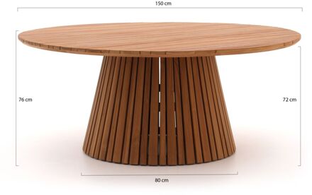 Bellagio Santa Severina dining tuintafel ø150cm (h: 76cm) - Laagste prijsgarantie! Bruin