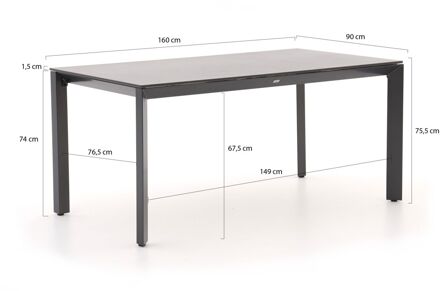 Bellagio Sestino dining tuintafel 160x90cm - Laagste prijsgarantie! Grijs
