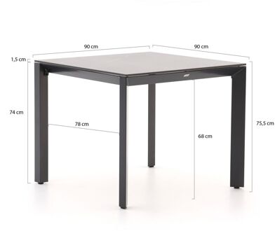 Bellagio Sestino dining tuintafel 90x90cm - Laagste prijsgarantie! Grijs