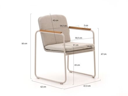 Bellagio Sordio/Induno deens Ovaal 180cm dining tuinset 5-delig - Laagste prijsgarantie! Taupe