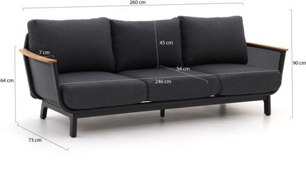 Bellagio Sorico lounge tuinbank 3-zits 260cm - Laagste prijsgarantie! Grijs