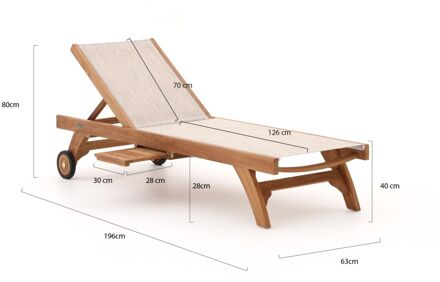 Bellagio Strassoldo ligbed met wiel - Laagste prijsgarantie! Bruin