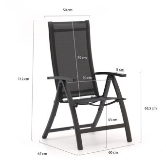 Bellagio Trappeto/Fidenza 160cm dining tuinset 5-delig - Laagste prijsgarantie! Grijs