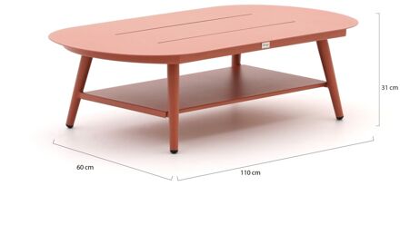 Bellagio Valli lounge tuintafel 110x60x31cm - Laagste prijsgarantie! Rood